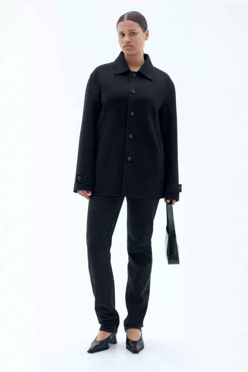 Popularität Outerwear Jacke Aus Kaschmir Und Wolle Damen Filippa K Black - 1