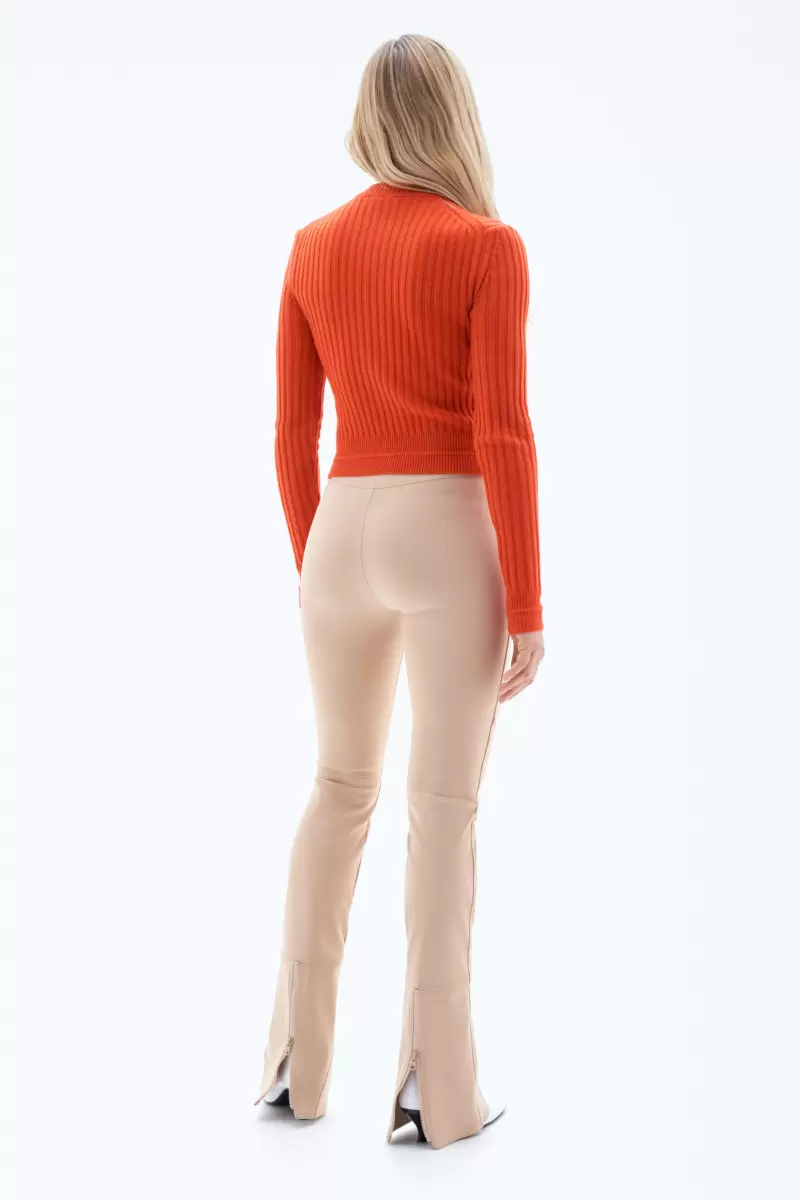 Strick Red Orange Filippa K Neues Produkt Gerippter Wollpullover Damen - 2