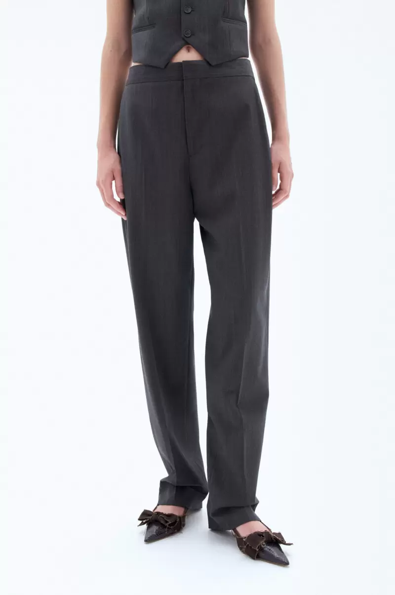 Damen Relaxed Tailored Trousers Hosen Preisanpassung Filippa K Dark Oak Melange - 4