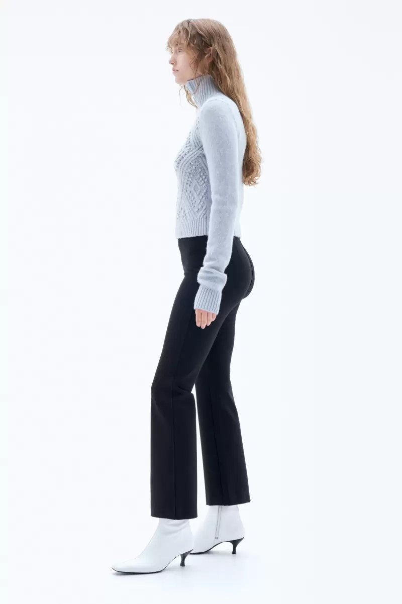 Hosen Technologie Damen Filippa K Black Jersey-Hose Mit Ausgestelltem Bein - 1
