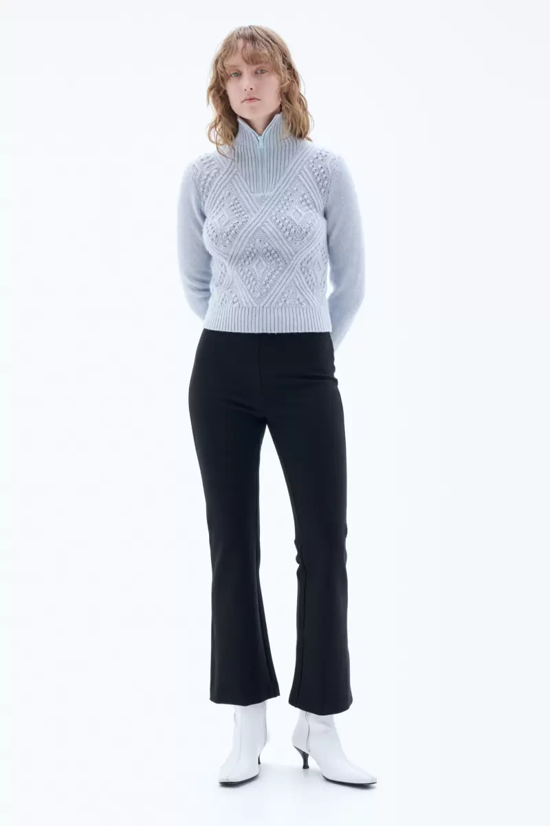 Hosen Technologie Damen Filippa K Black Jersey-Hose Mit Ausgestelltem Bein