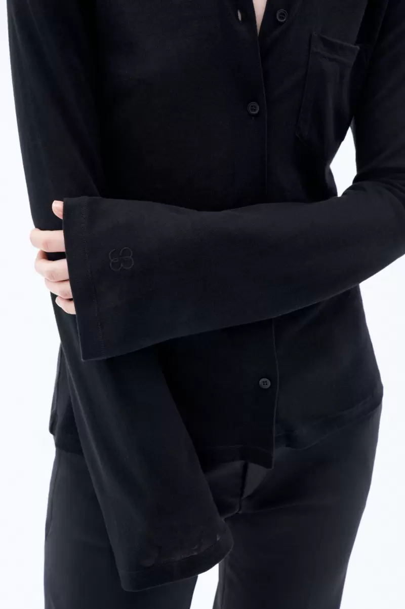 Black Filippa K Material Damen 93 Jersey Shirt Tops - 1