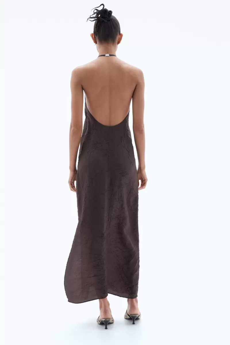 Dark Chocolate Kleid In Knitteroptik Mit Tiefem Rückenausschnitt Kleider Filippa K Damen Standard - 3