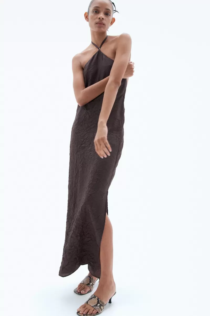 Dark Chocolate Kleid In Knitteroptik Mit Tiefem Rückenausschnitt Kleider Filippa K Damen Standard - 4