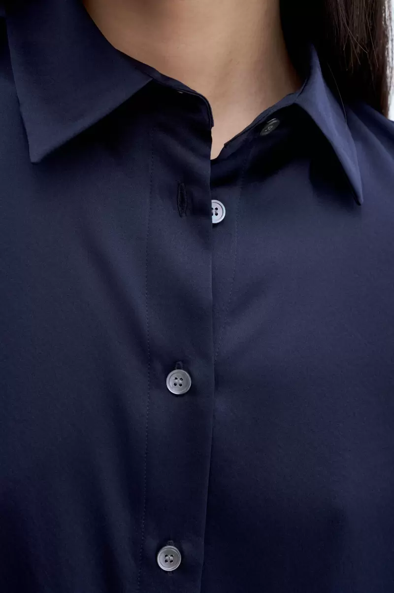 Navy Hemden Damen Filippa K Eira Silk Shirt Marktforschung - 2