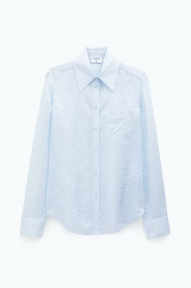 Filippa K Ice Blue Damen Hemd Mit Knittereffekt Hemden Exklusiv - 3
