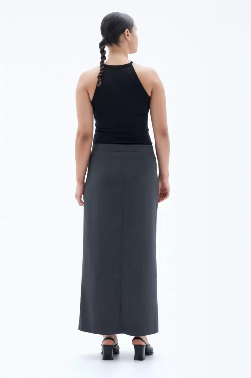 Long Tailored Skirt Dk. Grey Mel. Preisniveau Röcke & Shorts Filippa K Damen - 3