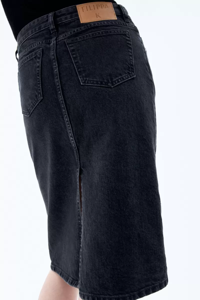 Midi-Jeansrock Charcoal Black Geschäft Filippa K Damen Röcke & Shorts - 1