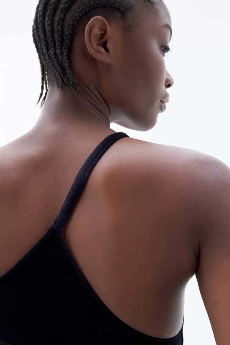 Bade-Styles Neues Produkt Damen Filippa K Asymmetrischer Badeanzug Black Velvet - 1