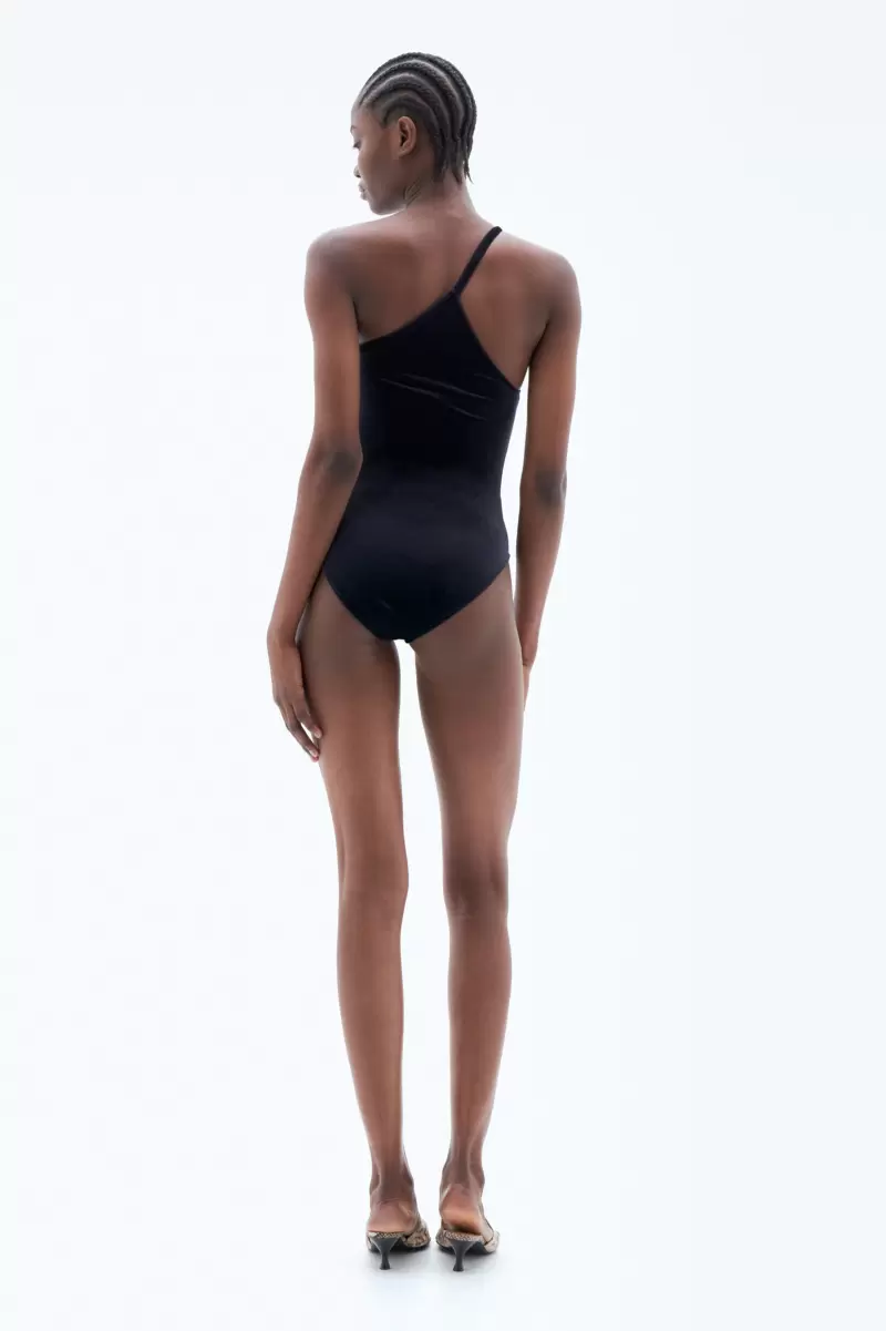 Bade-Styles Neues Produkt Damen Filippa K Asymmetrischer Badeanzug Black Velvet - 2