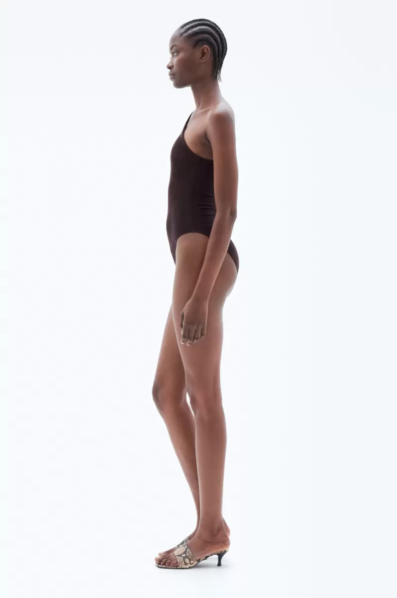 Innovativ Bade-Styles Asymmetrischer Badeanzug Damen Filippa K Purple Brown - 3
