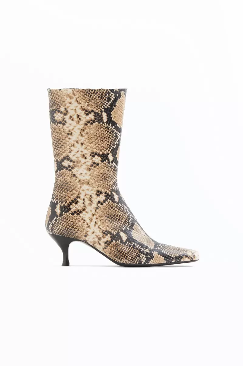 Stiefeletten Mit Eckigem Zehenbereich Filippa K Schuhe Printed Beige Snake Damen Das Günstigste