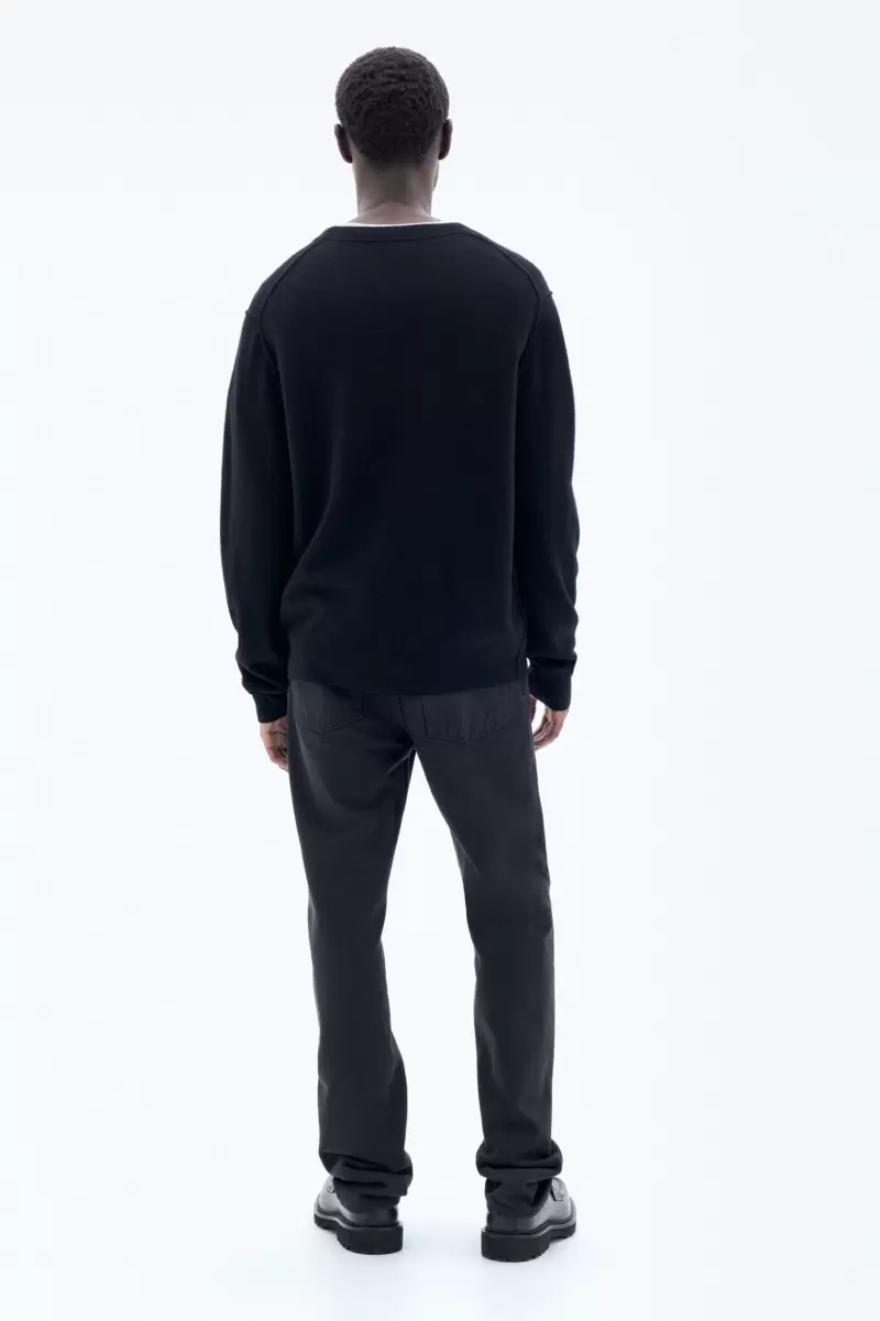 Herren Strick 93 Inside-Out Sweater Black Filippa K Treuerabatt - 2