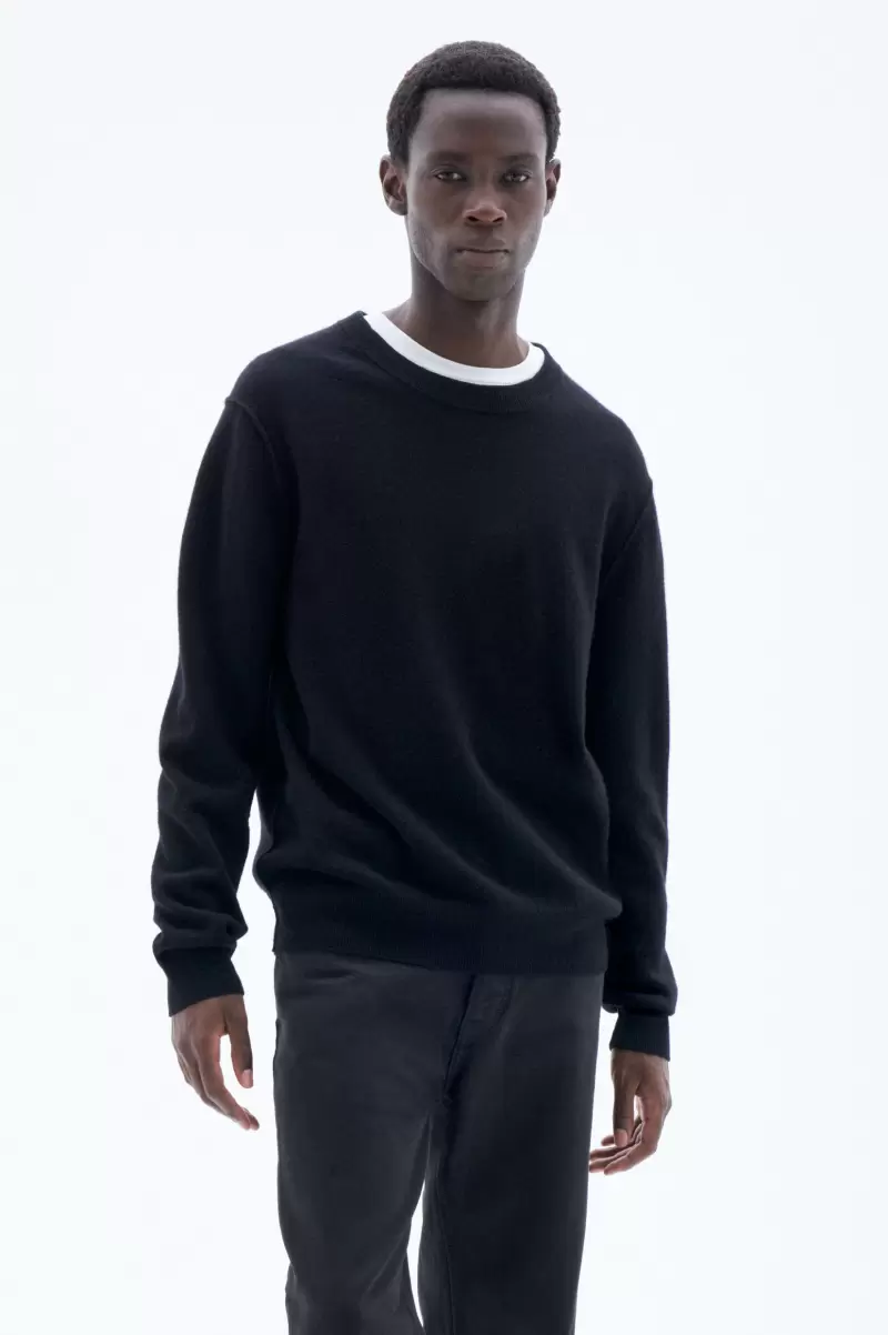 Herren Strick 93 Inside-Out Sweater Black Filippa K Treuerabatt