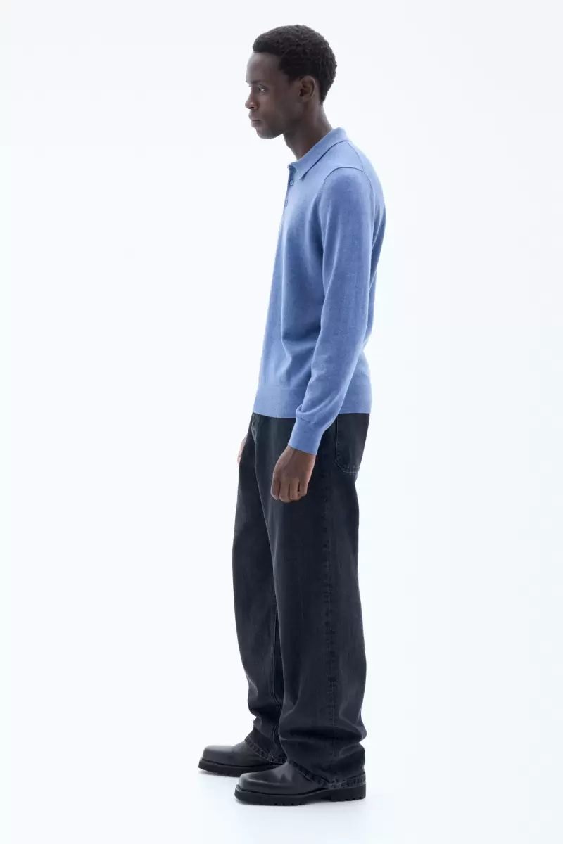 Strick 2024 Knitted Polo Shirt Paris Blue Herren Filippa K - 1