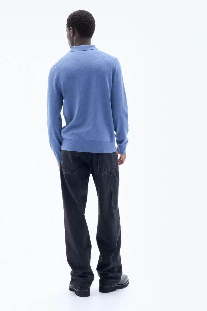 Strick 2024 Knitted Polo Shirt Paris Blue Herren Filippa K - 3