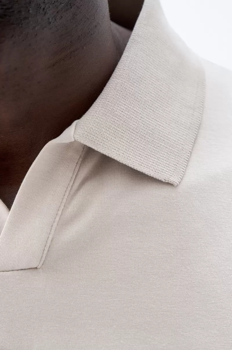 Filippa K T-Shirts Stretch Cotton Polo T-Shirt Light Taupe Herren Kosten - 1