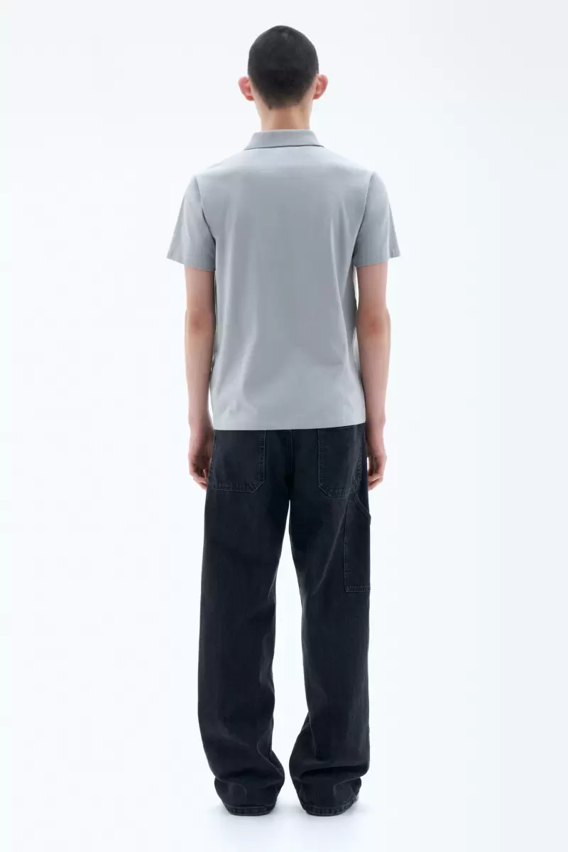 T-Shirts Polo-T-Shirt Aus Stretch-Baumwolle Filippa K Feather Grey Markt Herren - 2