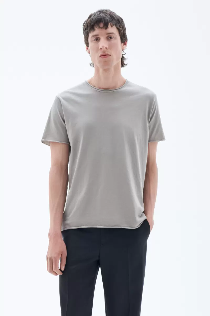 T-Shirts T-Shirt Mit Rollkragen Oyster Grey Qualität Herren Filippa K
