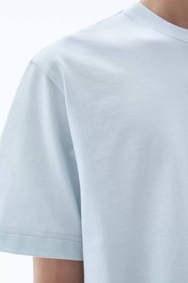 Produktqualitätskontrolle Filippa K Ice Blue Herren T-Shirts Schweres T-Shirt Mit Rundhalsausschnitt - 1