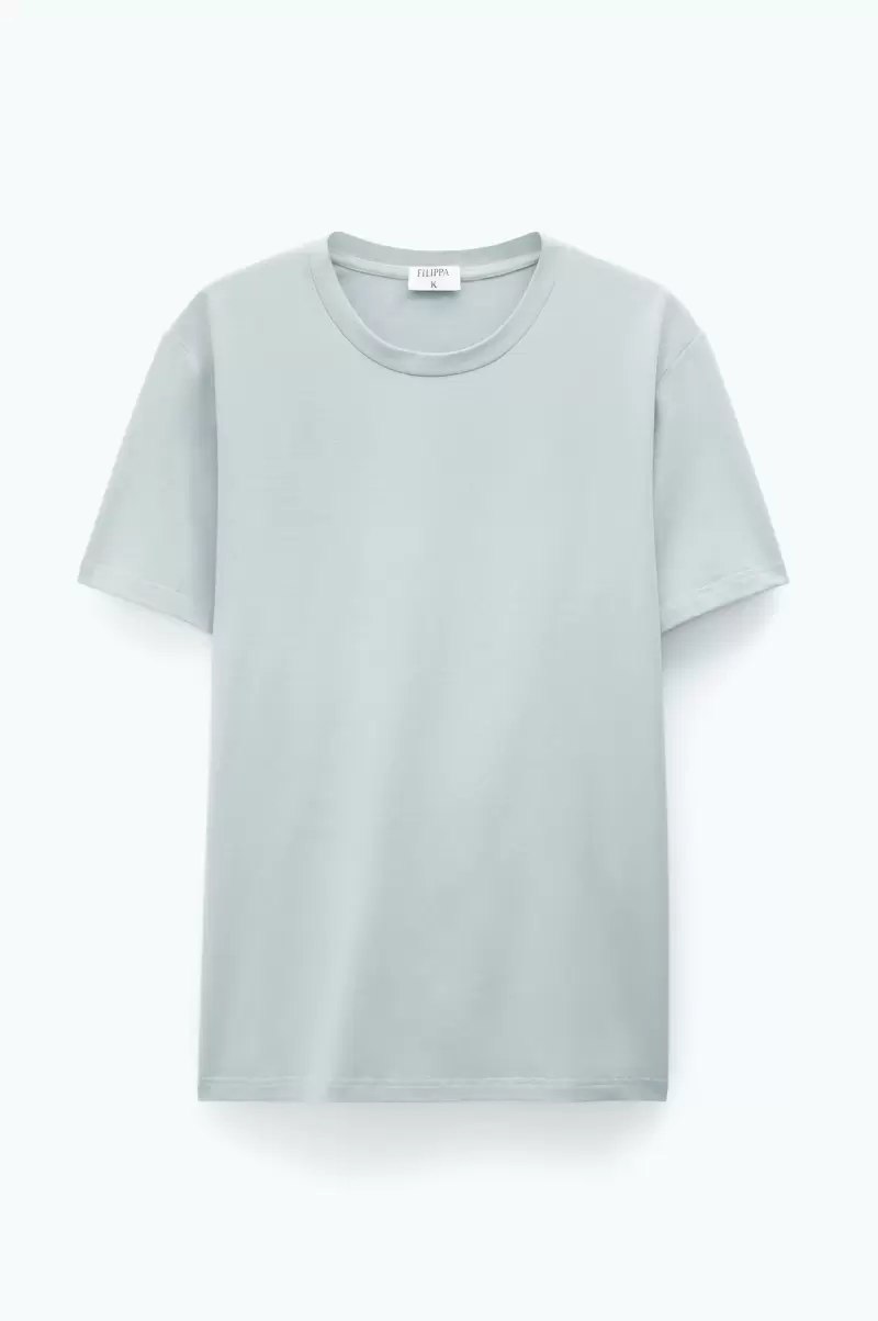 Filippa K Stretch Cotton Tee Green Grey T-Shirts Vertrieb Herren - 3