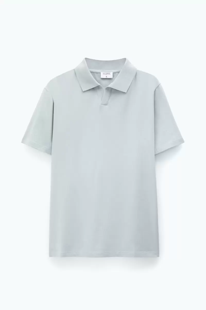 Stretch Cotton Polo T-Shirt Green Grey Herren Billig T-Shirts Filippa K - 3