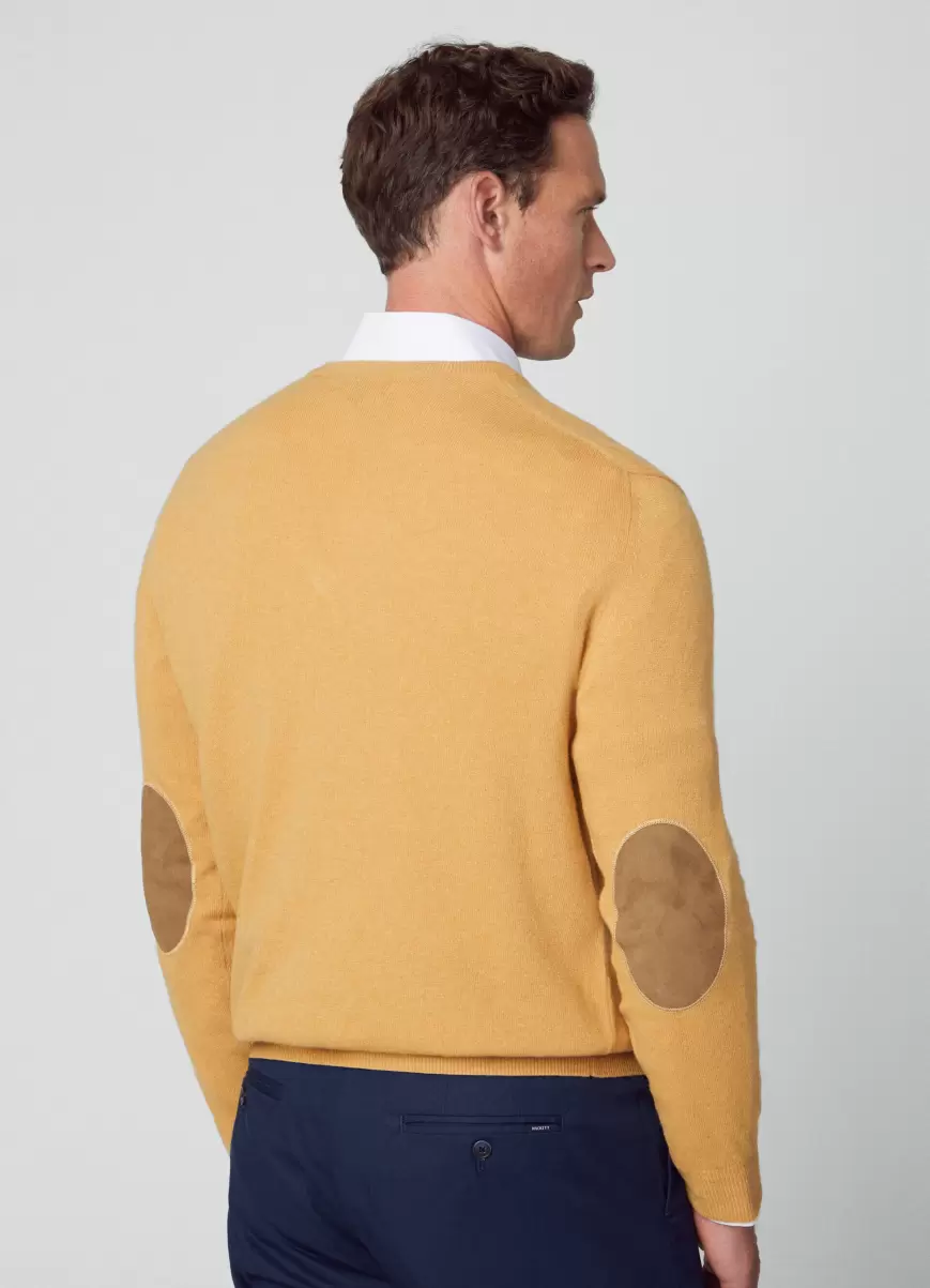 Strickwaren Pullover V-Ausschnitt Hackett London Herren Mustard Brown - 2