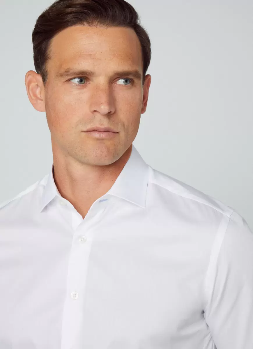 Hemden White Herren Hemd Baumwoll-Twill Slim Fit Hackett London - 1