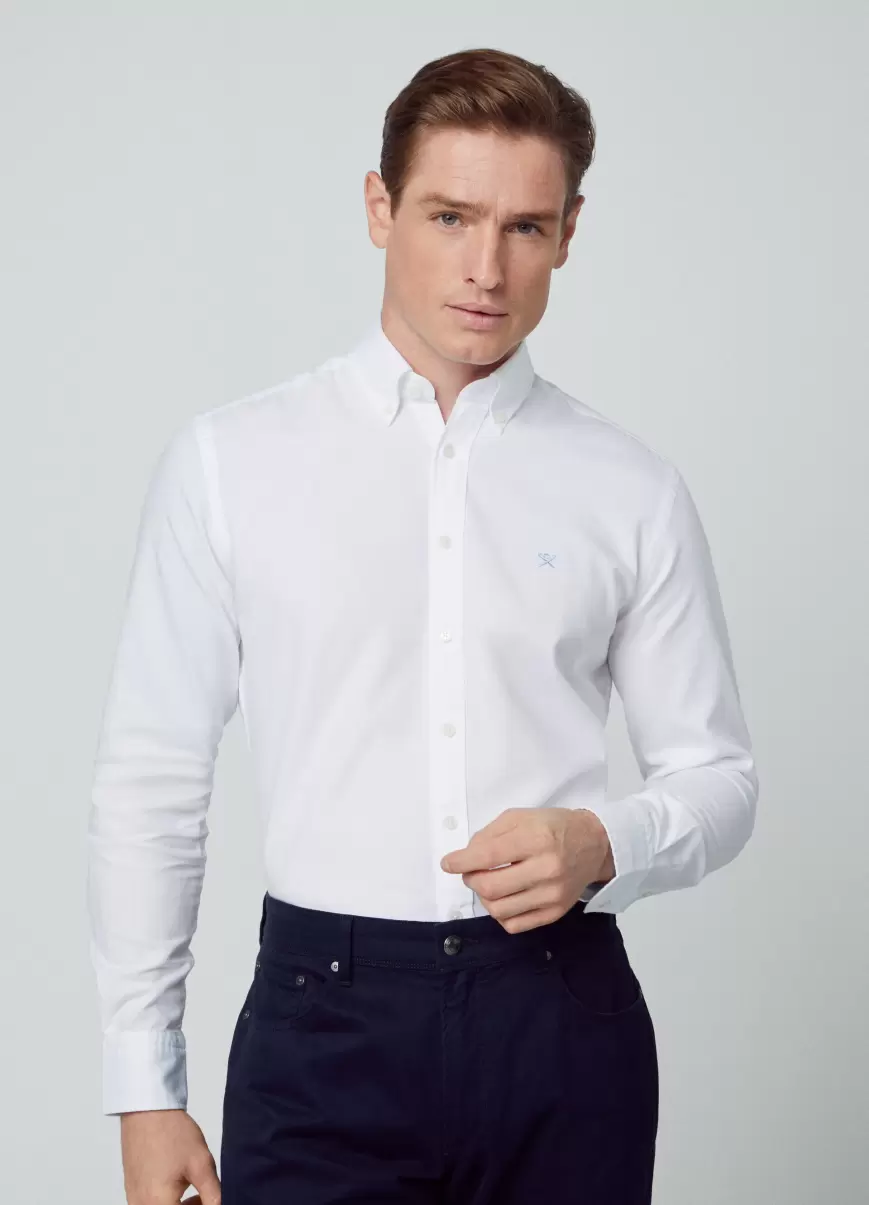 Hemden Hemd Baumwolle Oxford Slim Fit Herren White Hackett London