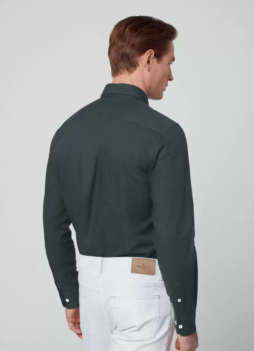 Dark Green Herren Hemden Hackett London Hemd Baumwolle Oxford Slim Fit - 2