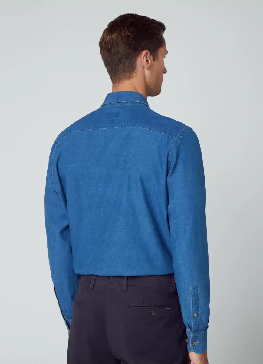 Hemd Denim Classic Fit Hemden Blue Herren Hackett London - 2