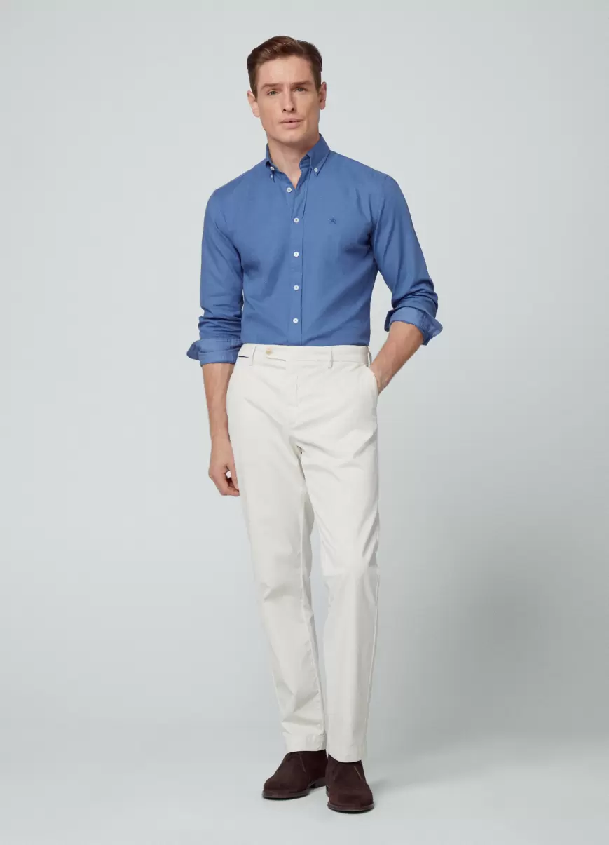 Hackett London Herren Oxford Blue Hemden Hemd Baumwolle Oxford Slim Fit - 4