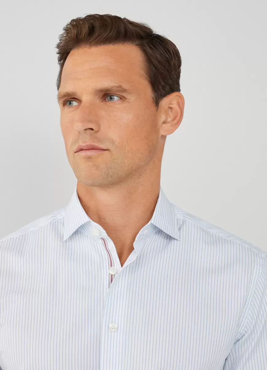 Herren Hemden Hackett London Hemd Gestreift Slim Fit White/Blue - 1
