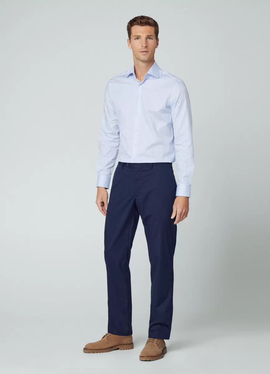 Hackett London Herren Blue/White Hemd Gestreift Slim Fit Hemden - 4