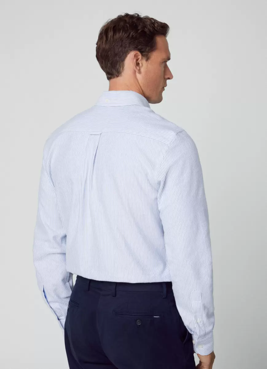 Hemd Baumwolle Oxford Classic Fit Hackett London Hemden Herren White/Blue - 2