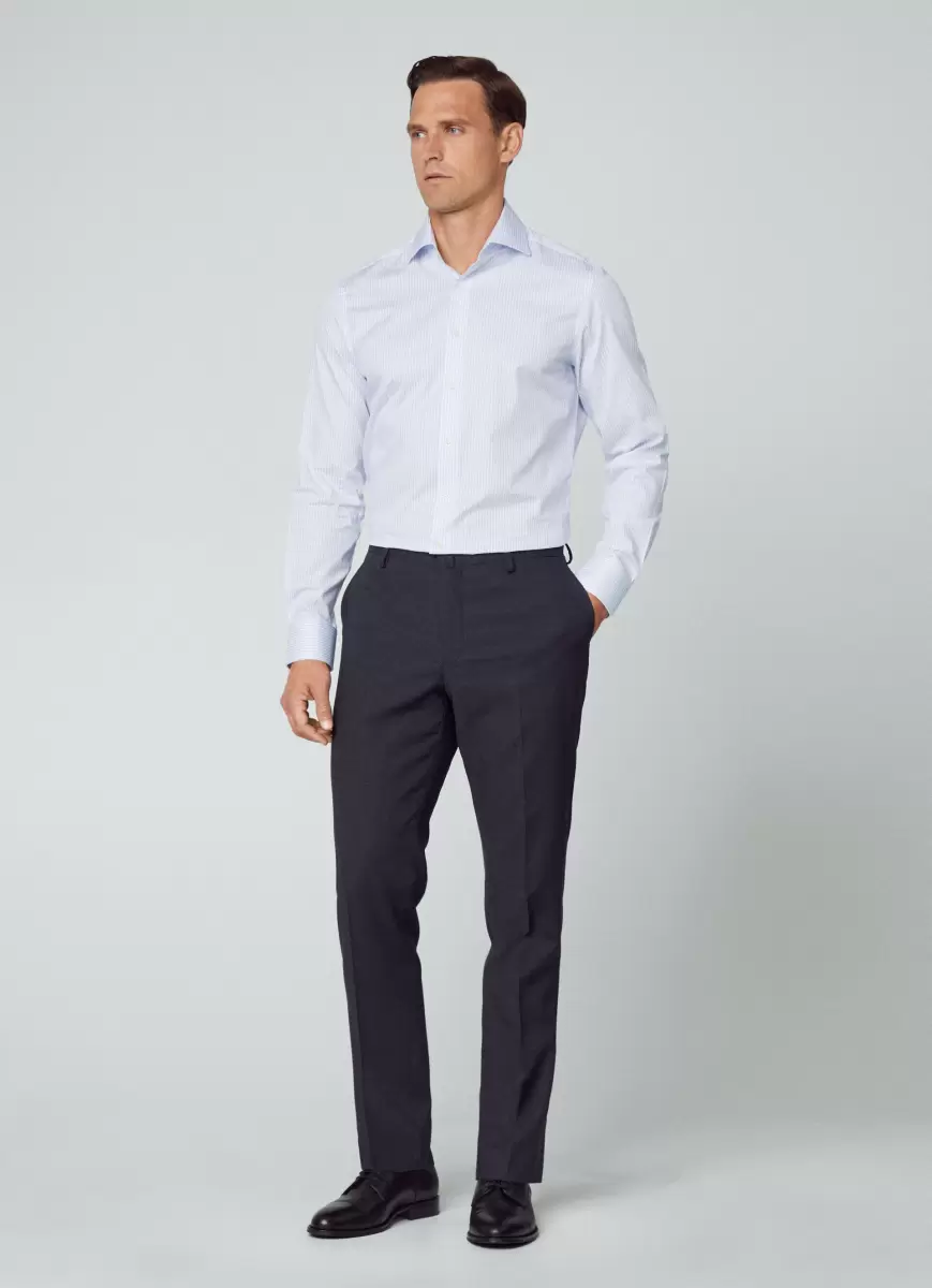 Herren Hemden White/Blue Hackett London Hemd Gestreift Slim Fit - 4