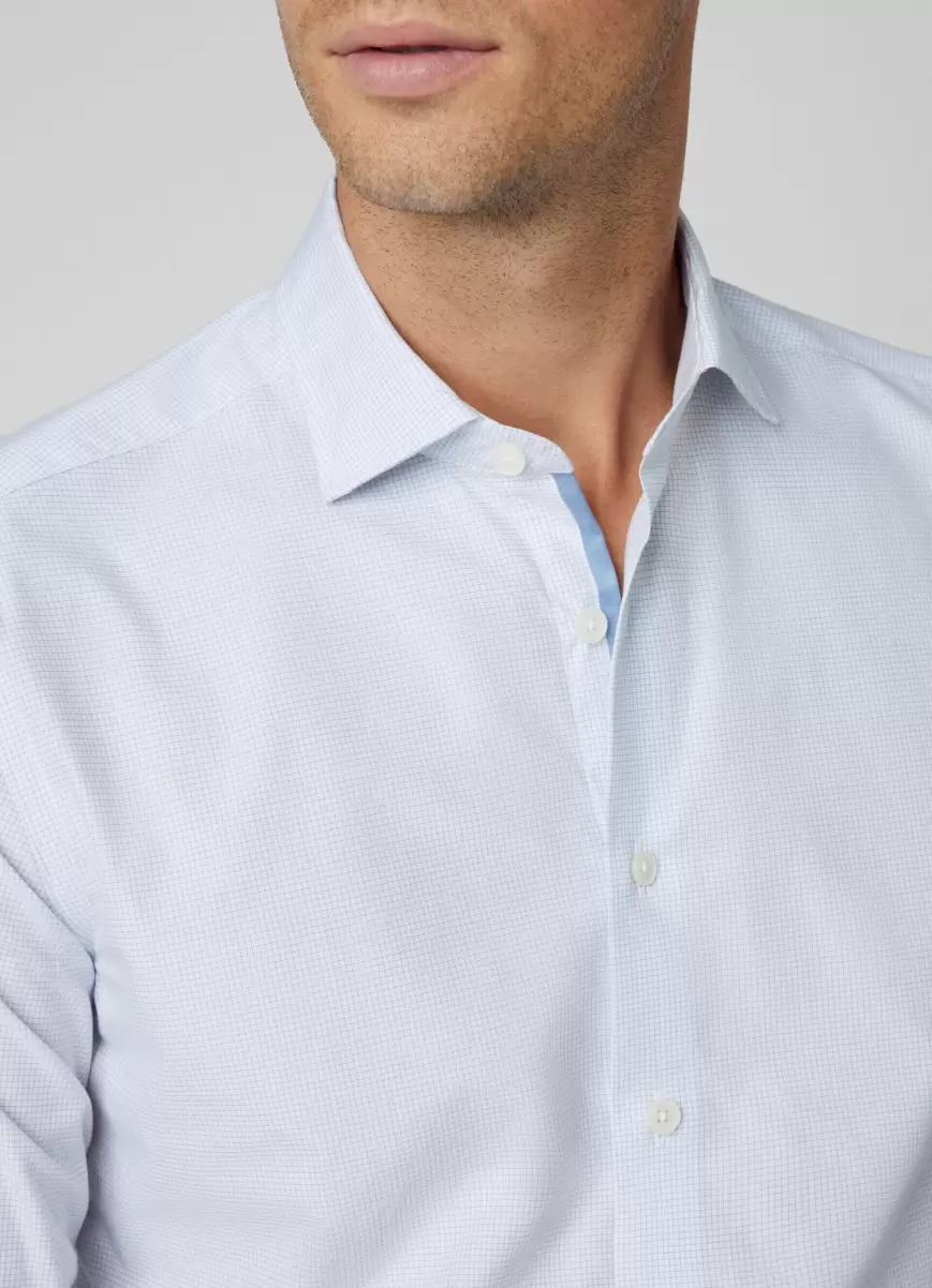 Hackett London Slim Fit Hemd Kariert Hemden White/Blue Herren - 1