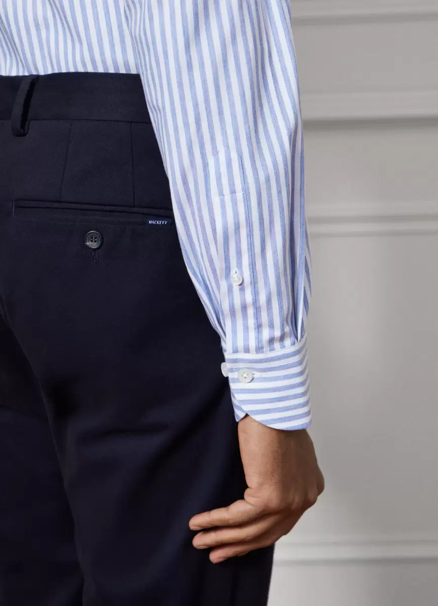 Herren Hackett London Hemden Hemd Gestreift Classic Fit Blue/White - 3