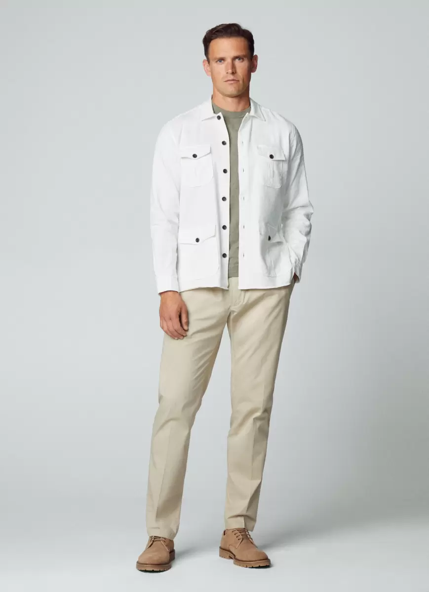 Hackett London Off White Überhemd Denim Utility Herren Hemden - 4