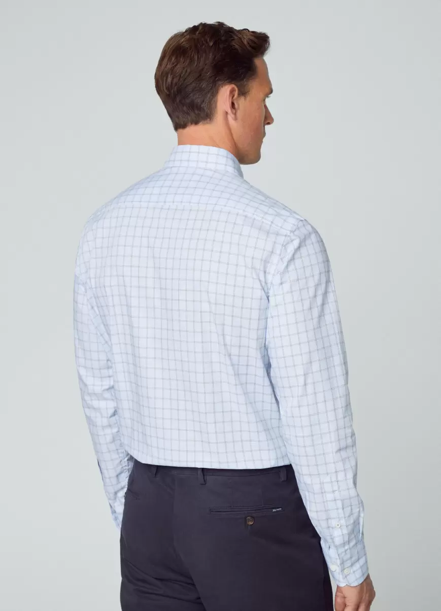 Herren Hackett London Blue/White Hemd Kariert Classic Fit Hemden - 2