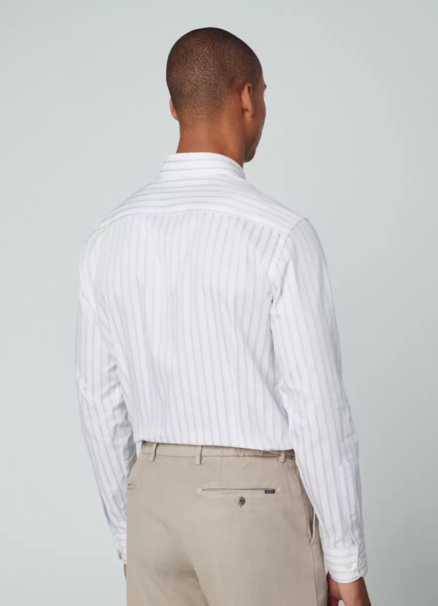 Hemd Gestreift Slim Fit Hemden White/Taupe Herren Hackett London - 2