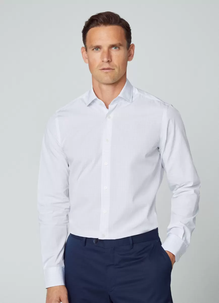 Slim Fit Hemd Kariert Tattersall Herren Hackett London White/Blue Hemden - 1