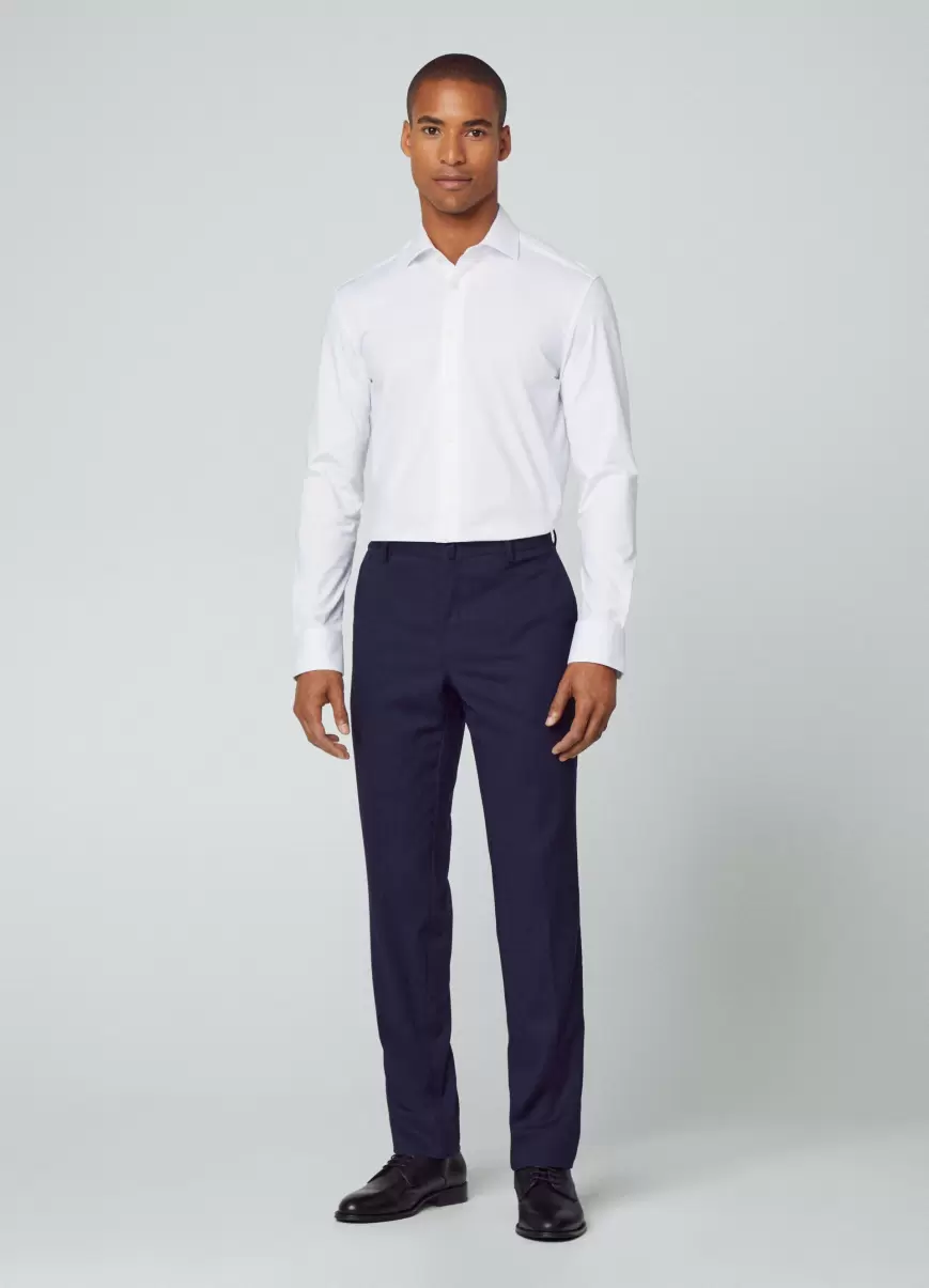 White Hackett London Hemd Einfarbig Baumwolle Slim Fit Hemden Herren - 4