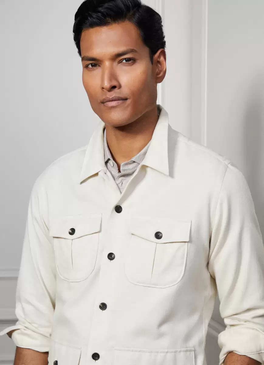 Überhemd Typ Utility Ecru White Herren Hackett London Hemden - 1