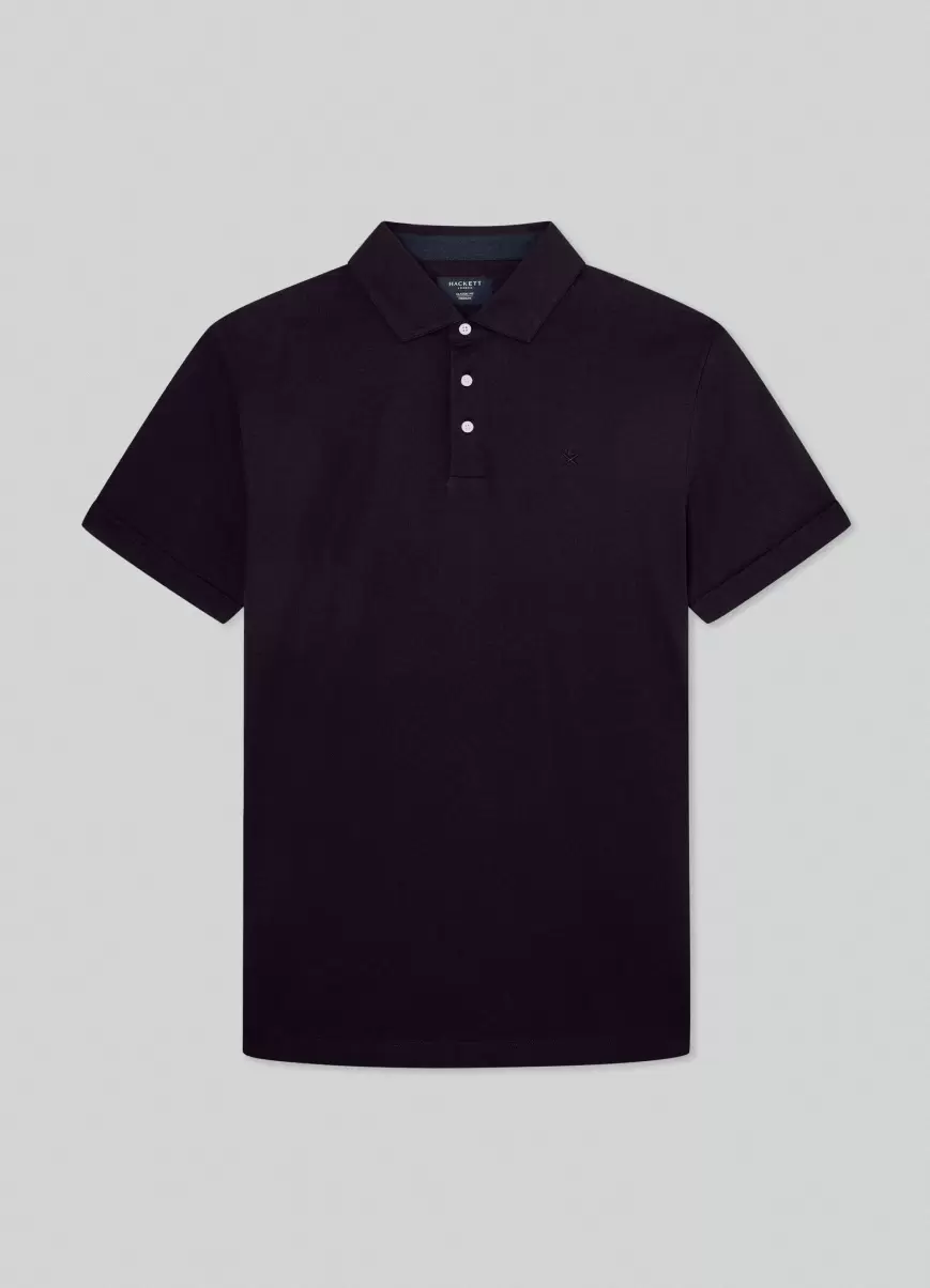 Herren Poloshirts Hackett London Black Poloshirt Pima-Baumwolle - 4