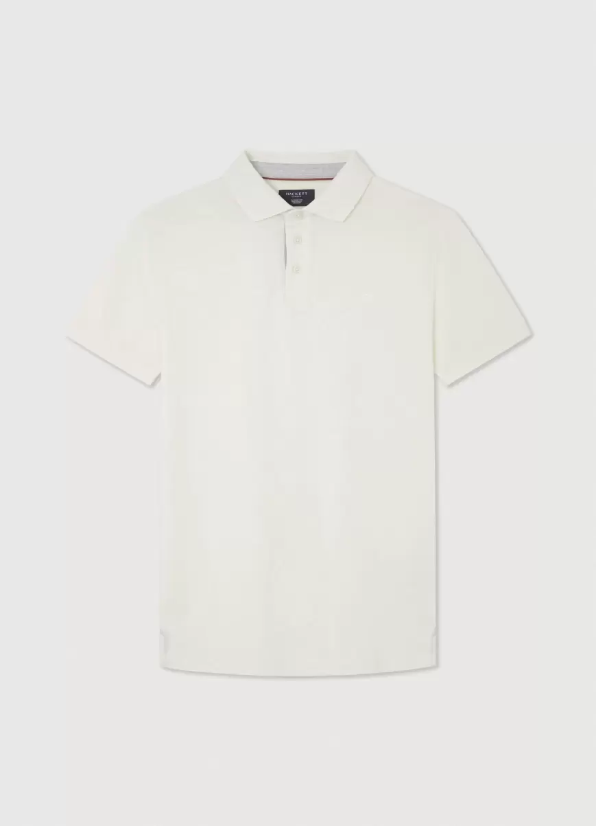 Canvas White Poloshirt Wolle Baumwolle Classic Fit Herren Hackett London Poloshirts - 4