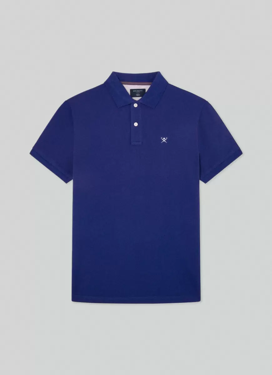 Hackett London Herren Poloshirt Pique Logo Poloshirts Royal Blue - 4