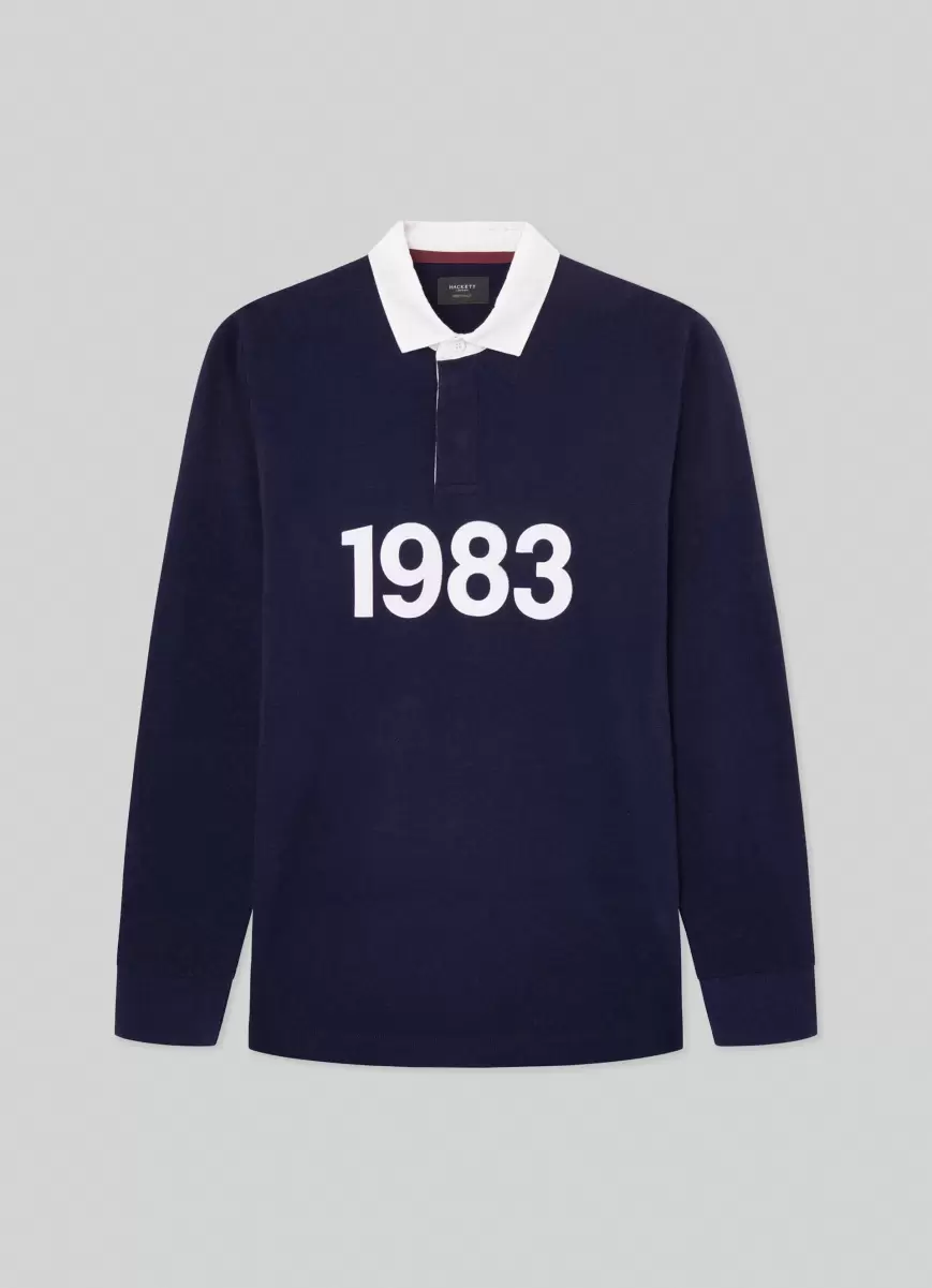 Poloshirts Hackett London Poloshirt Rugby 1983-Logo Navy Herren - 4