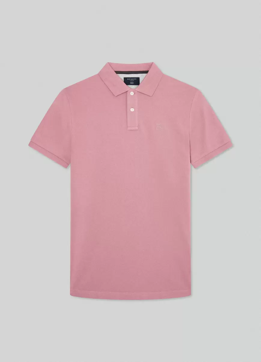 Herren Poloshirt Pique Logo Hackett London Rose Pink Poloshirts - 4