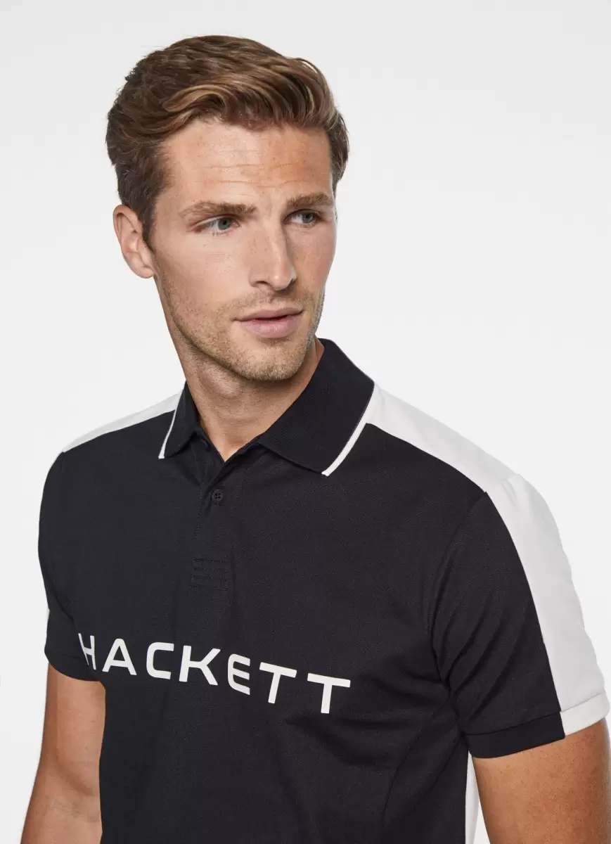 Hackett London Black Poloshirts Poloshirt Baumwolle Hs Classic Fit Herren - 1